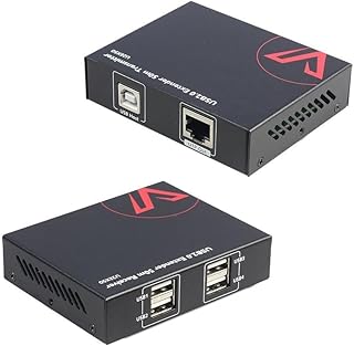 AV Access USB Extender Over Cat5e/6/6a/7 196ft/60M, 4 USB 2.0 Ports, Plug and Play, No Driver, Supports All Operating System, Keyboard and Mouse USB Over Ethernet
