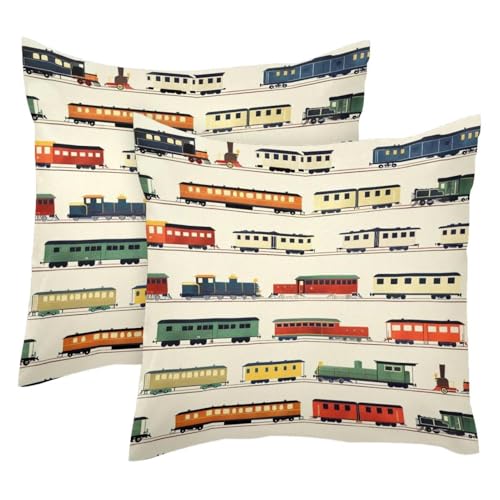 Housses de coussin velours train double face 50x50cm premium - 2