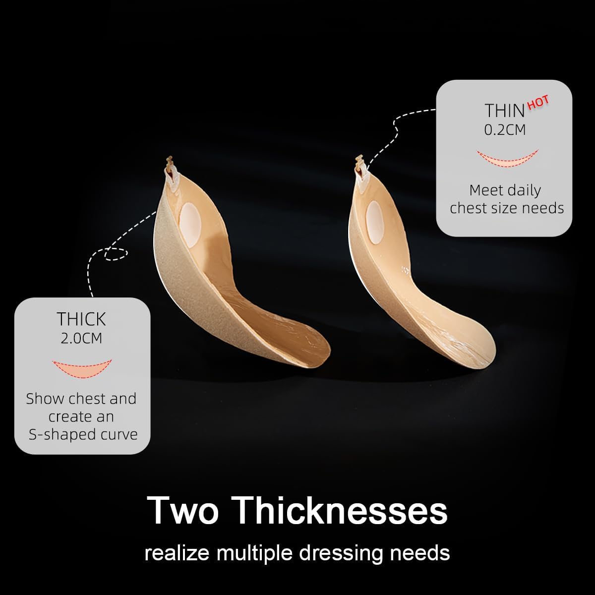 Minikit Adhesive V-Bra, Invisible Push up Sticky Bra Womenswear Wireless Bras for Women Skin Vneck straplessbra