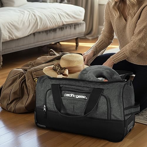 Pacific Gear Wheeled Rolling Duffel Bag, Durable Design, Telescoping Handle, Multiple Compartments, Tie-Down Capabilities - Thumbnail 4