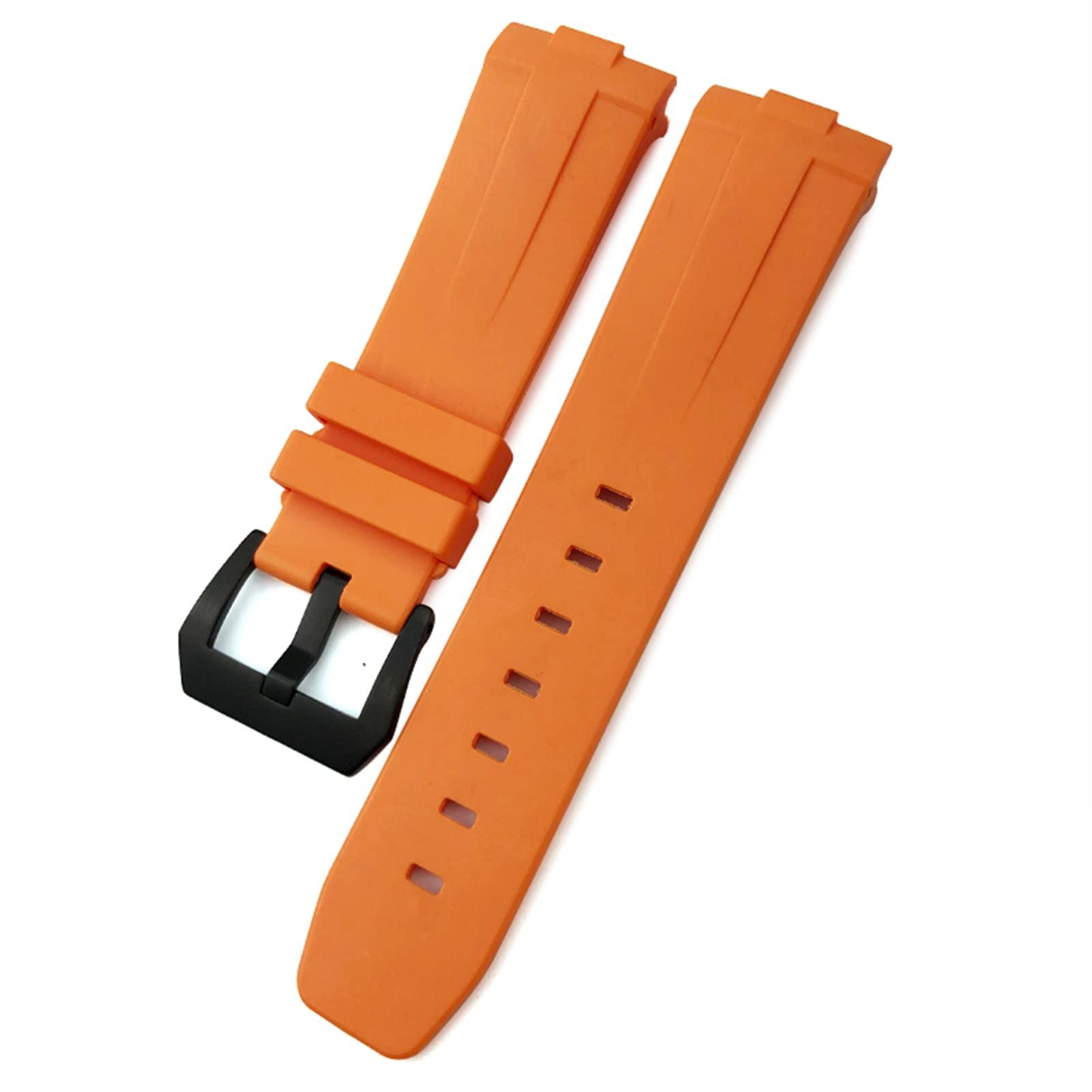 Bracelet Panerai 24mm incurvé en caoutchouc silicone orange