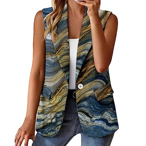 Chaqueta Traje Mujer Negra Abrigo sin Mangas para Mujer, cárdigan Estampado, Traje Informal con Solapa, Chaqueta cárdigan con Bolsillos Chaqueta Americana Mujer Cuadros (Purple, S)