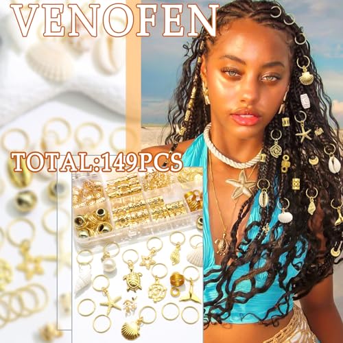 149 piezas accesorios para cabello en concha natural y metal dorado miniatura 2
