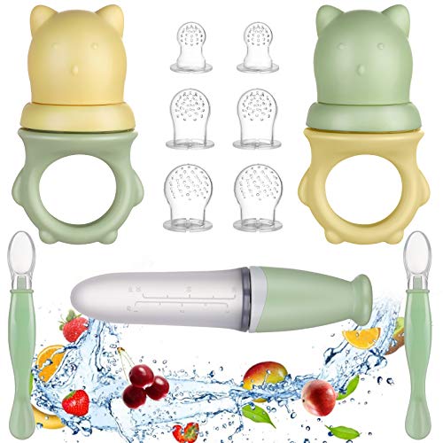 Lictin Alimentador de Fruta para Bebé-11 PCS Chupete Fruta Bebe Cuchara Biberon Bebe sin BPA Cuchara Dispensadora de Comida Alimentador Bebe Alimentador Antiahogo Bebe para Frutas,Verduras y Carnes