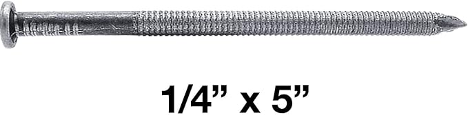 Clavos comunes de anillo de 5 pulgadas, acabado brillante (~50 unidades) — para madera, durmientes ferroviarios, estructuras portantes y jardinería miniatura 3