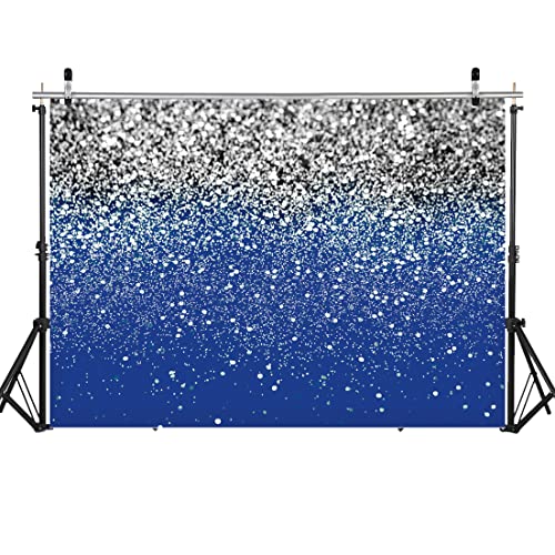 Fondo fotográfico azul y plata 8x6 pies con lunares miniatura 3