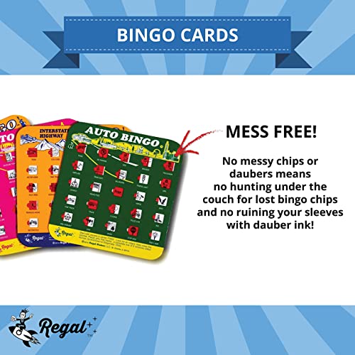 regal games finger-tip shutter bingo cards with sliding windows - interstate bingo amp auto bingo game - assorted colors travel bingo game set kids - reusable no chips amp daubers needed - 4 packs