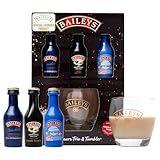 Baileys Gift Set - Original Irish Cream Liqueur, Chocolate, Toffee Popcorn x3 Alcohol Miniatures 5cl Bottles and Glass - Birthday Alcohol Gift Sets for Women, Men, Mum Gifts for Birthday, Christmas
