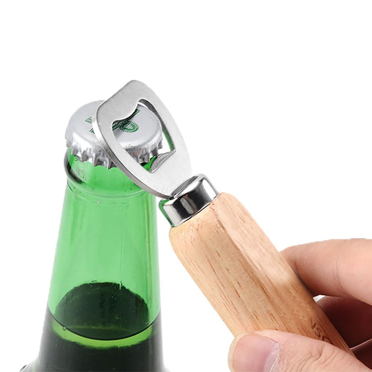 Apribottiglie in legno, apribottiglie regalo, apribottiglie in acciaio inox, manico per casa, cucina, bar (30 pezzi)