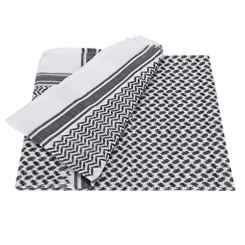 Image of PENINSULA LOVE Men Arab Shemagh keffiyeh Scarf Muslim Turban Middle East Desert Hijab Head Wrap Shemagh with Aqel Rope 54x54