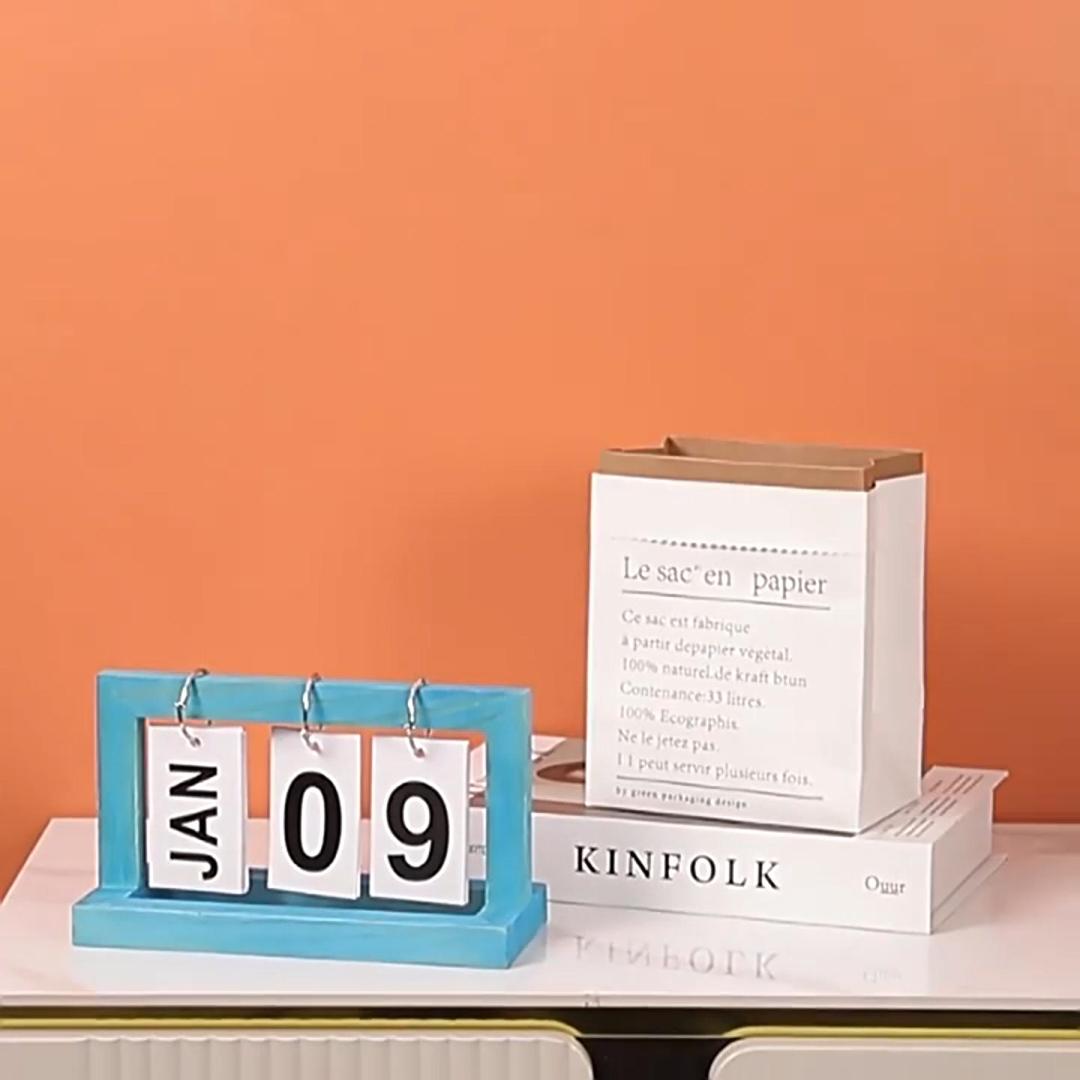 Amazon.com: Perpetual Calendar Wooden, Daily Flip Calendar for