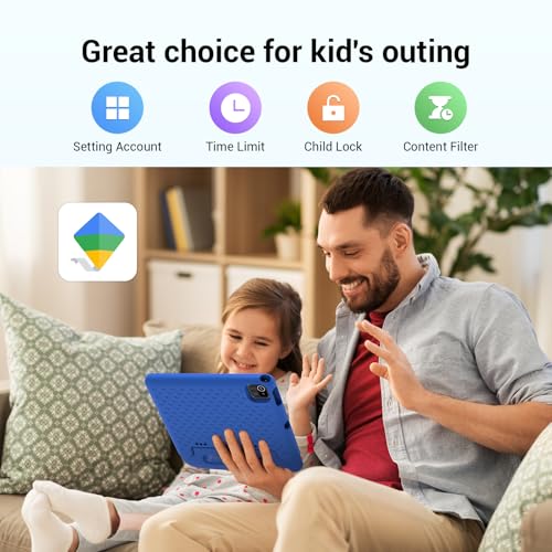 Image of Kids Tablet 10 inch, Android 13 Tablet for Kids with Google Kids Space, Pre-Installed Educational Apps and Parental Control, Gift for Kids, 2+32GB Storage, 5000mAh, EVA Case (Blue)