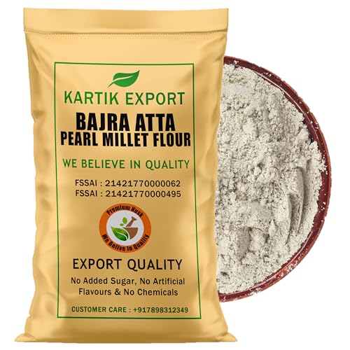 Image of Kartik Export Bajra Flour - Pearl Millet Flour /Atta For Eating And Cooking - 5KG