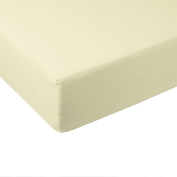 Solid 600-Thread-Count, Viscose Derived from Bamboo, Super Soft and Cool Queen Size Fitted Sheet,Ivory