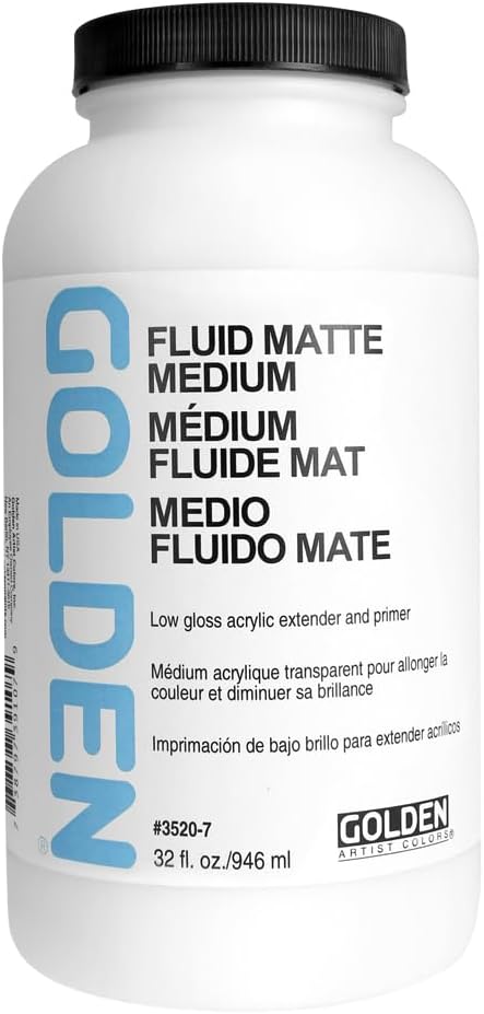 Golden Acrylic Fluid Matte Medium - 32 oz Jar