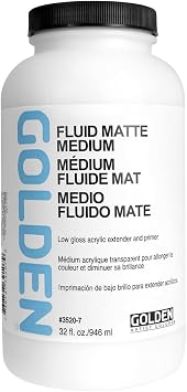 Golden Acrylic Fluid Matte Medium - 32 oz Jar