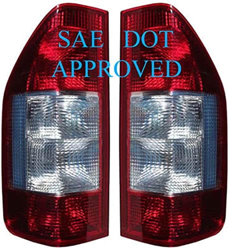 Par de luces traseras traseras rojo+transparente compatible con Dodge Sprinter Freightliner mercedes benz 1995-2006