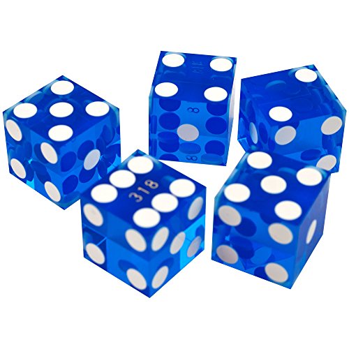 Trademark Poker 19mm A Grade Serialized Set of Casino Dice (Blue), 10-DC19BLU - Thumbnail 2