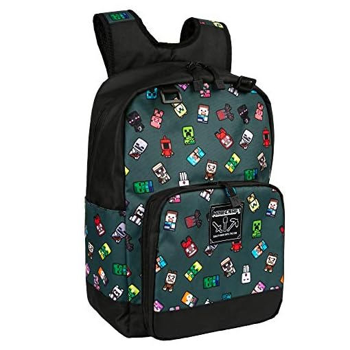JINX Minecraft Bobble Mobs Kids School Backpack, Gray, 17"