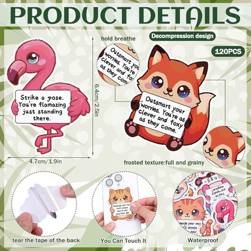 Fulmoon 120 Pcs Anxiety Sensory Stickers Textured Rough Fidgets for Mental Health, Autism & ADHD, Mindfulness Decal for Stress Relief, Supplies for School Counselor(Inspirational Word) - Image 2