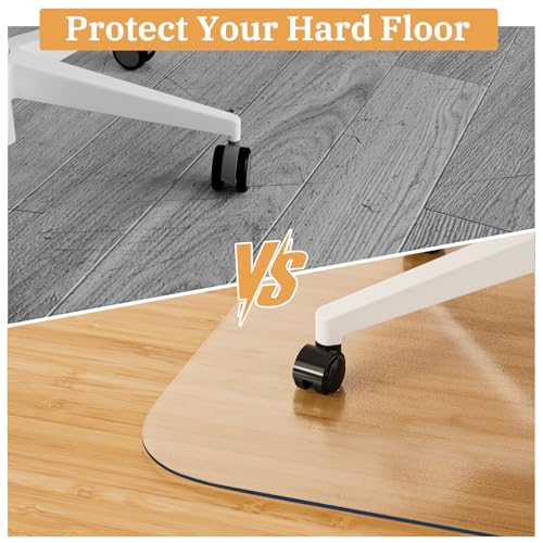Office Chair Mat for Hardwood Floor, 46\" x 60\" Clear Plastic Desk Floor Protector, Heavy Duty Non-Slip Chair Mat for Rolling or Gaming Chairs, Durable Computer Mat for Home Office - Thumbnail 6