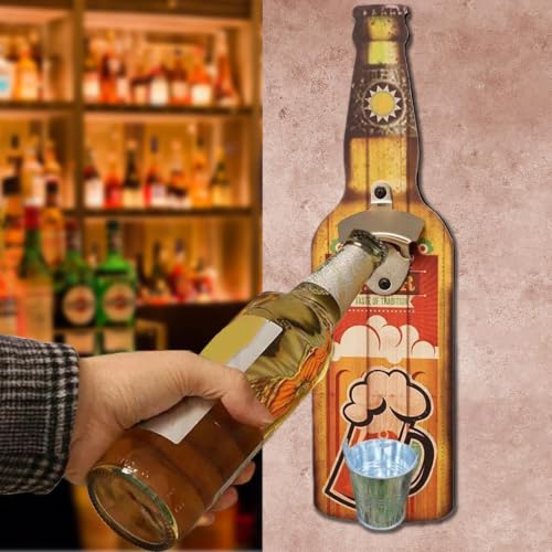 Abrebotellas de pared con contenedor para abrir tus bebidas con una mano 3