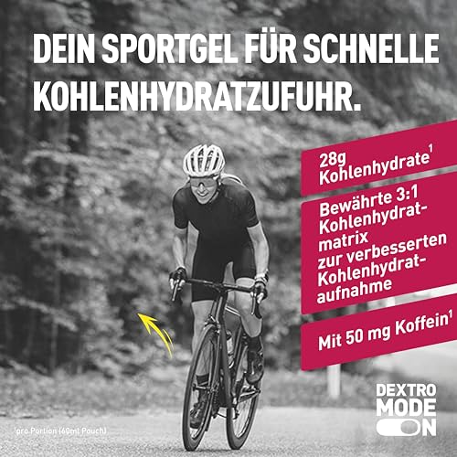 Dextro Energy Liquid Gel Cherry + Caffeine - 18x60ml (18er Pack) - High Carb Energy Gel zur schnellen Kohlenhydrate Versorgung und Koffein Zusatz – Bild 3