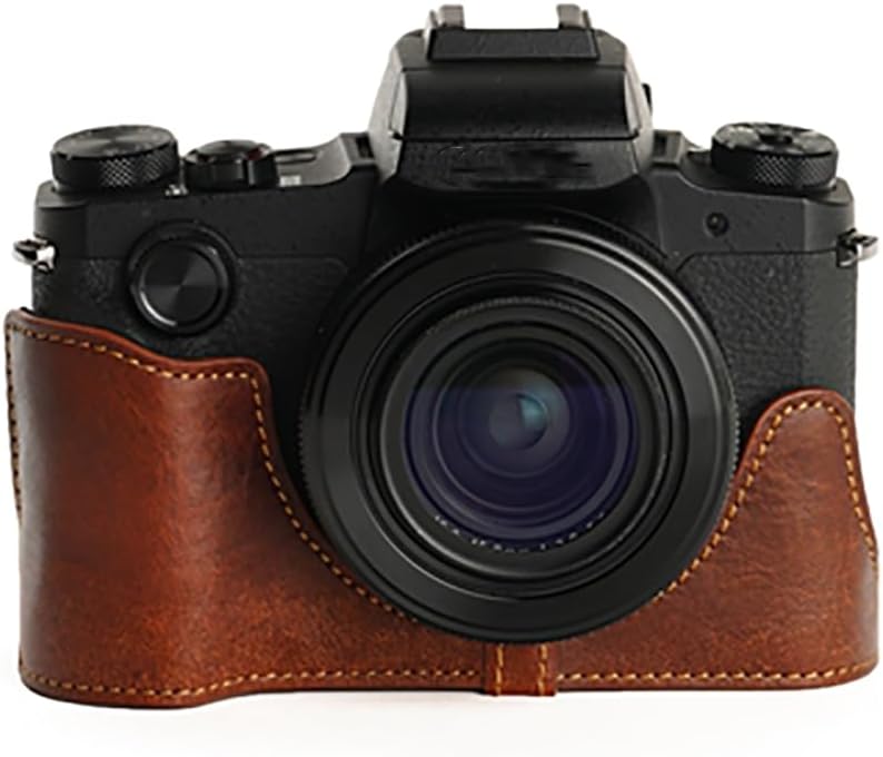 Handmade leather half camera case for Canon G1X Mark III