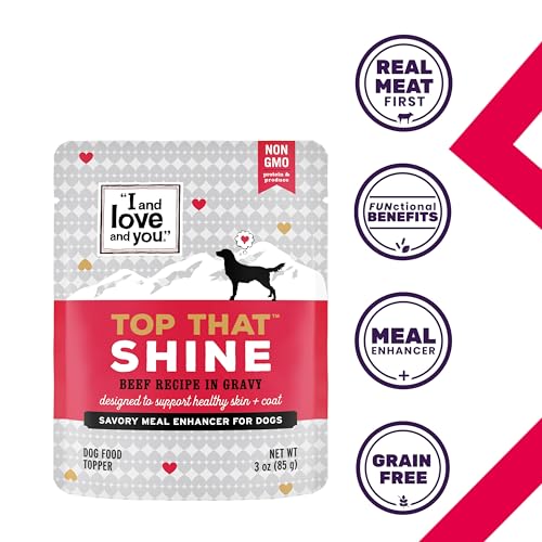 Image of inchI and love and you inch Top That Shine Wet Dog Food Pouch, Beef Recipe In Gravy, 3 oz (Pack of 12)