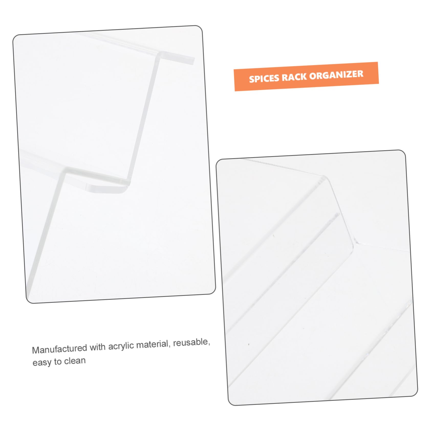 Étagère à Épices Transparente en Acrylique, 1 Set, Design Incliné