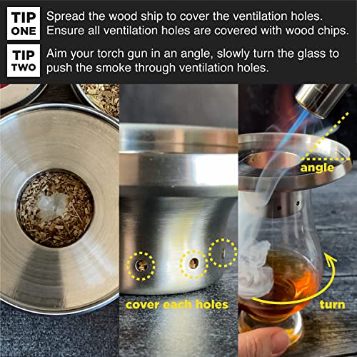 Gifts For Dad - Hazey Old Fashioned Cocktail Smoker With Luxury Gift Box, 4 Flavors Usa Wood Chips, Stainless-Steel Design Infuse Pure Aroma. Whiskey Gifts For Him/Father/Husband/Christmas. (Dishwasher Safe) #TOP4