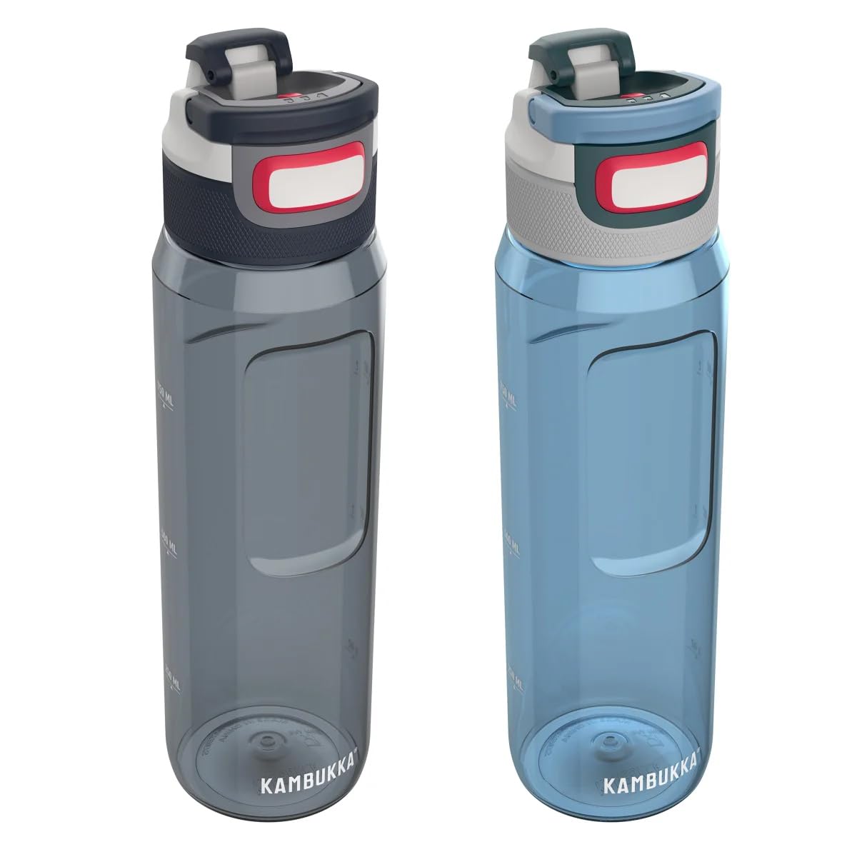 Kambukka Blue - Leak-Proof, Dishwasher Safe, Elton Water Bottles With Lockable Lid - 1000Ml, 2 Pack (Blue)