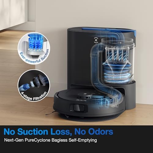 ECOVACS DEEBOT N20e Plus Robot Vacuum and Mop, 10000Pa Suction, Self-Emptying Base, Tangle-Free for Pet Hair, Smart Mapping, 300 Min Runtime, Alexa Compatible, for Hardwood, Carpet, Tile - Thumbnail 5