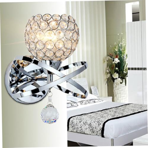 Lámpara de pared de cristal moderna LED y acero plata para sala y pasillo 4