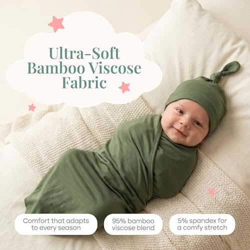 Image of Caden Lane Baby Swaddle & Receiving Blanket, Soft, Breathable & Temperature-Regulating Bamboo Viscose Fabric for Swaddling Newborns, Gender Neutral Infant Blanket for Boys & Girls