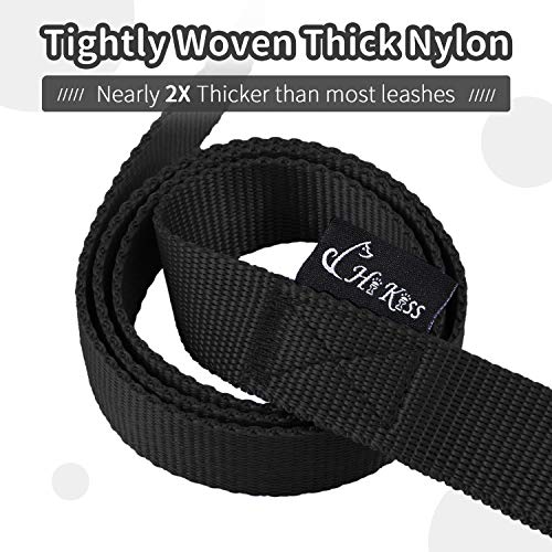 Image of HIKISS Long Dog Leash Obedience Recall Training Agility Lead with Thickening Material for Large Dog - 15ft 20ft 30ft 50ft 100ft Training Leash (Black 50ft)