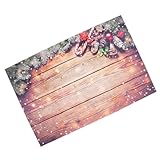 SHINEOFI Weihnachtsfotohintergrund Vinyl Tuch Rustikaler Holzboden Wanddekoration Party Weihnachten
