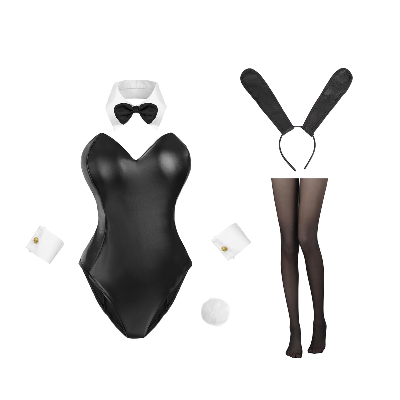 LTAKK Bunny Costume Adult Women Anime Bunny Girl Cosplay Set for Party Black XXL