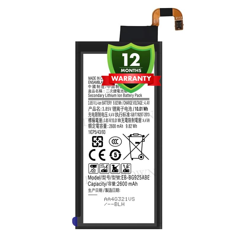 Image of Original EB-BG925ABE Battery Compatible for Samsung Galaxy S6 Edge - (2600mAh) - 1 Year Warranty DF7