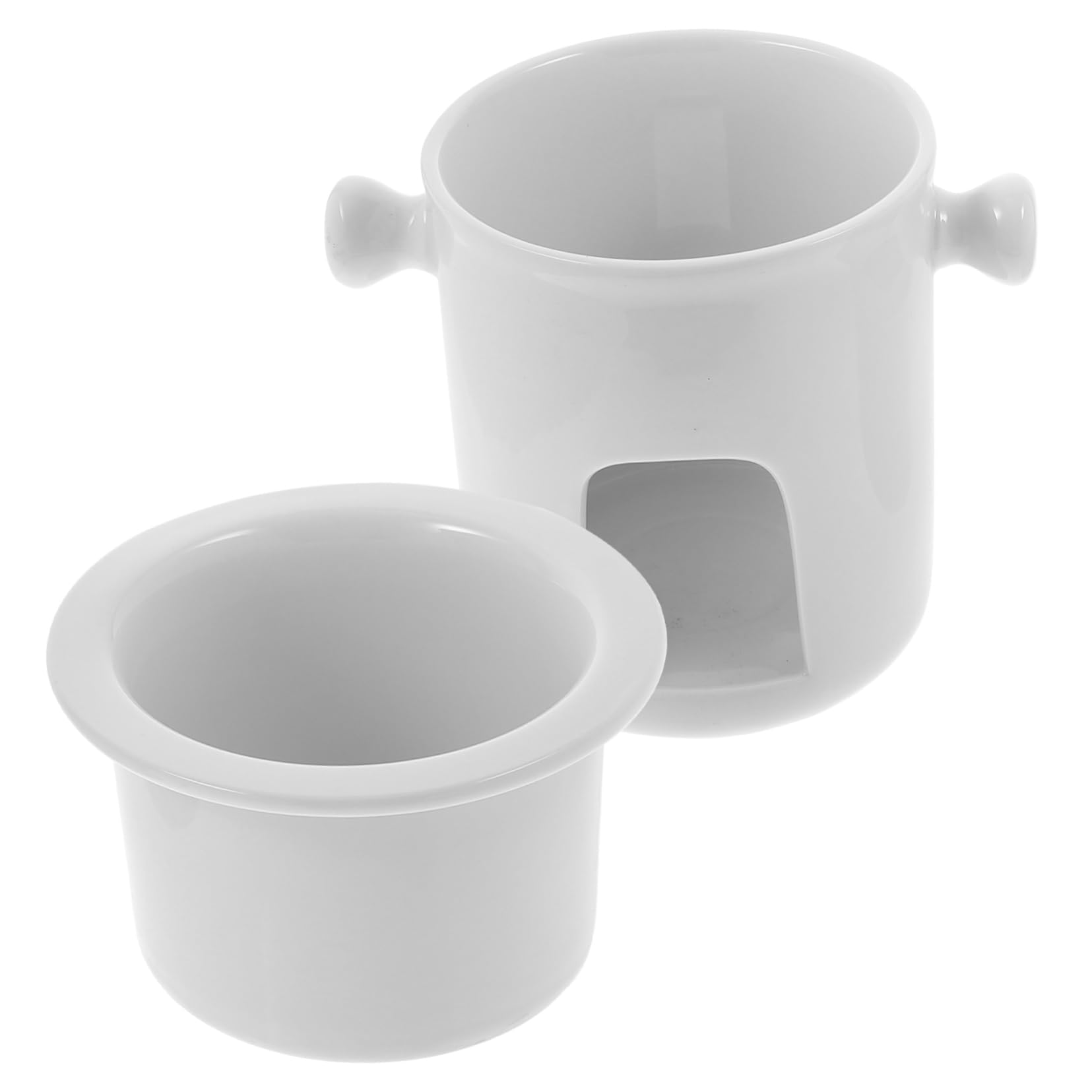 HOLIDYOYO Chocolate Cheese Fondue Pot Ceramic Melting Stove for Chocolate Cheese Butter More Portable Design for Home Parties Outdoor Use for Snacks Desserts