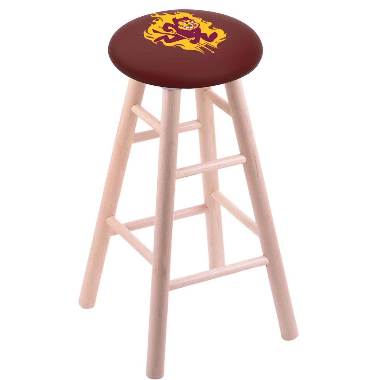 Holland Bar Stool Co. Maple Bar Stool in Natural Finish with Arizona State (Sparky) Seat by The