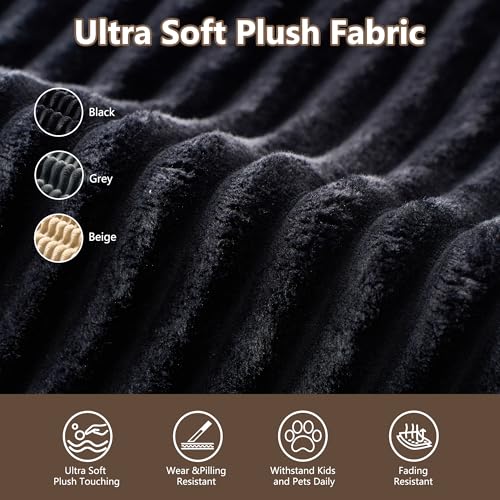 Image of HOOOWOOO Plush L Shaped Sectional Couch,97 inch Assembly Free Modern Minimalist Sofa,Boneless Corner Couch in A Box for Apartment Renting House Office(Right Chaise Black)