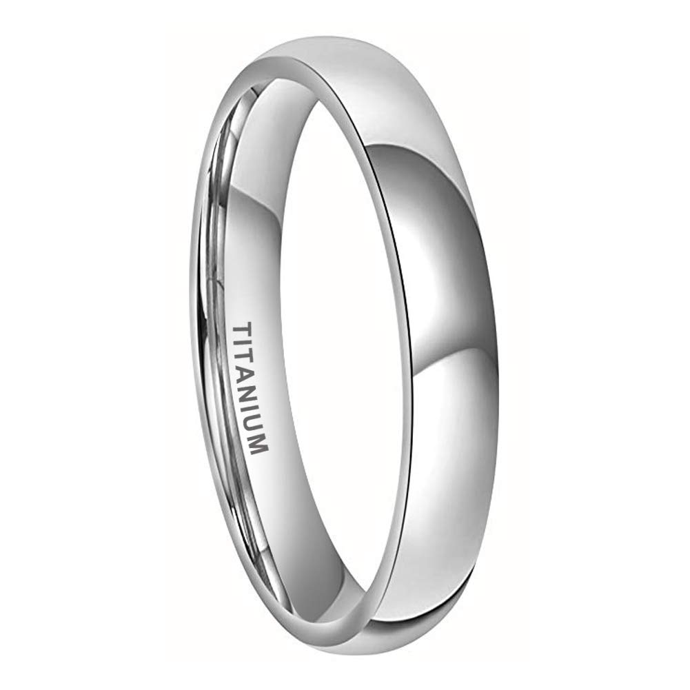 2mm 4mm 6mm 8mm 10mm Silver/Black/18K Gold/Rose Gold Titanium Rings for Men Women Engagement Wedding Bands Classic Domed Polished Comfort Fit