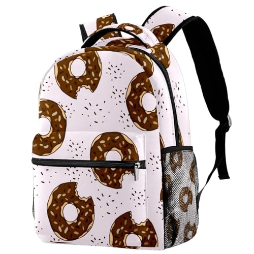 Sac à dos d'école donut au chocolat pour fille et garçon 40cm