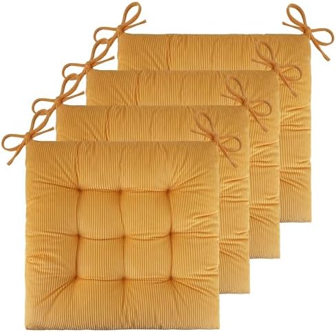 Amazon.com: FlyGulls Set of 4 Chair Cushions for Dining Chairs 18" x 18" Corduroy Chair Seat ...
