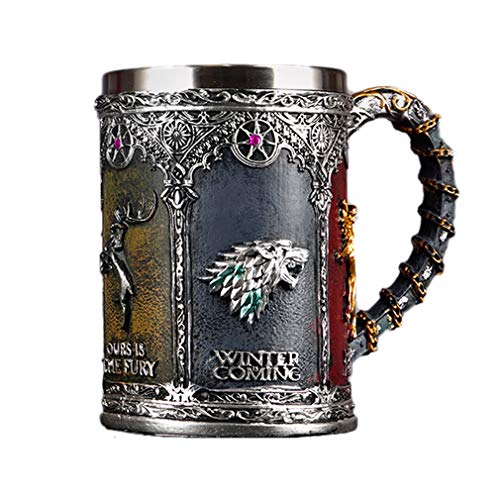 PEKJDS Juego de tronos Copa rural nórdica pirata gótica, cerveza para hombres tankard, Copa festiva de bares retro (B)