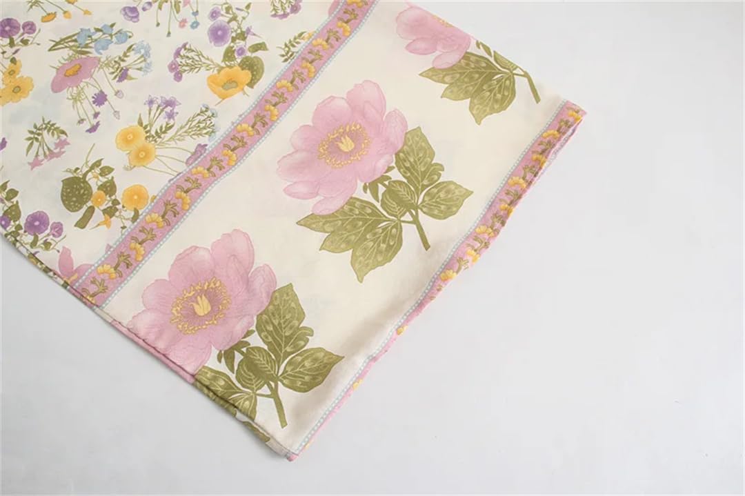 Disimlarl Kimono da donna con stampa floreale, stile bohémien, scollo a V, maniche a pipistrello, corto, da spiaggia, bikini bohémien