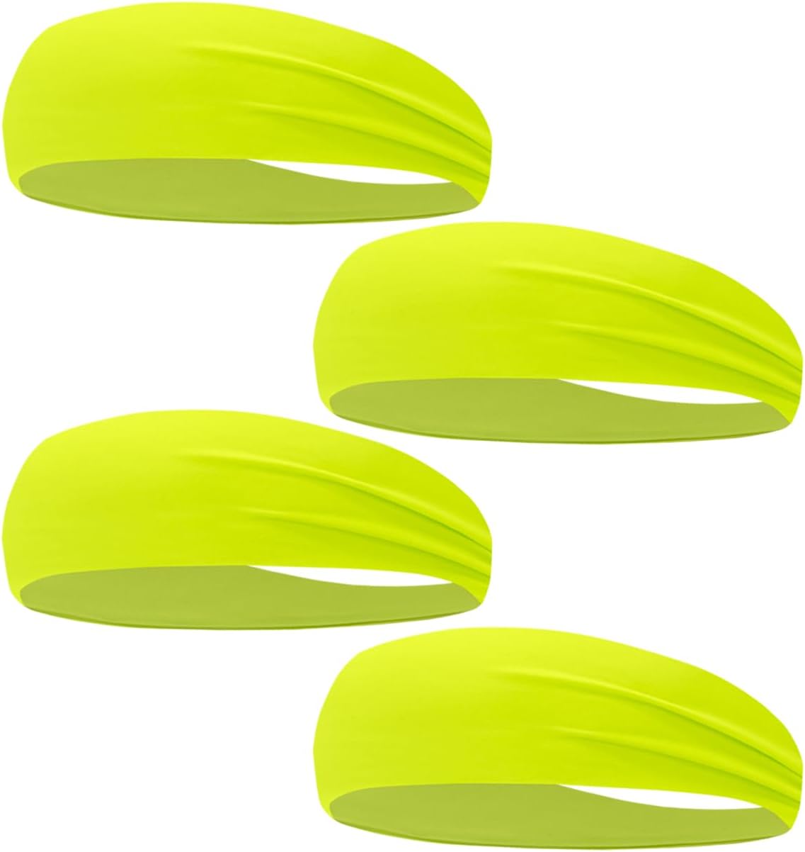4 PCS Sweat-Guiding Double-Layer Sports Headbands, Stretchy Durable Sweatband Hairbands for Men Women Fitness Running Dance Yoga