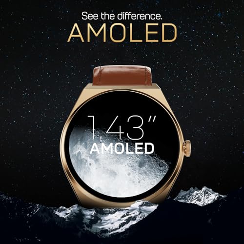 Image of Fire-Boltt Phoenix Nova Smartwatch 1.43 inch Slim Super AMOLED Display 466x466 Pixel Always-On Display Bluetooth Calling, Health Tracker for Men & Women Chestnut Leather