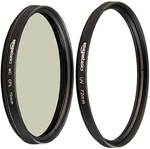 Amazon Basics UV Protection Filter - 72 mm & Circular Polarizer Filter - 72 mm